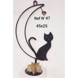 Soporte Luna Gato Pequeño  Corazón Vela N°47