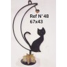 Soporte Luna Gato Grande Corazón maceta Ref N° 48-M o Vela Ref N°48 V48