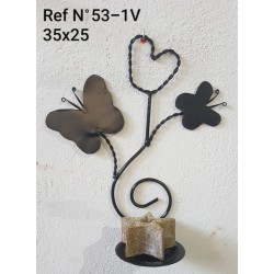 Soporte Flor Tulipán Mariposas  1 vela  Ref 53