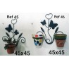 Soporte  Flor Tulipán Mariposas  2 Macetas  Ref N°46