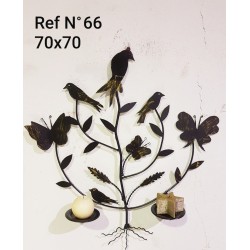 Soporte Árbol Pájaros Mariposas 2 Velas Nº66