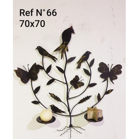 Soporte Árbol Pájaros Mariposas 2 Velas Nº66