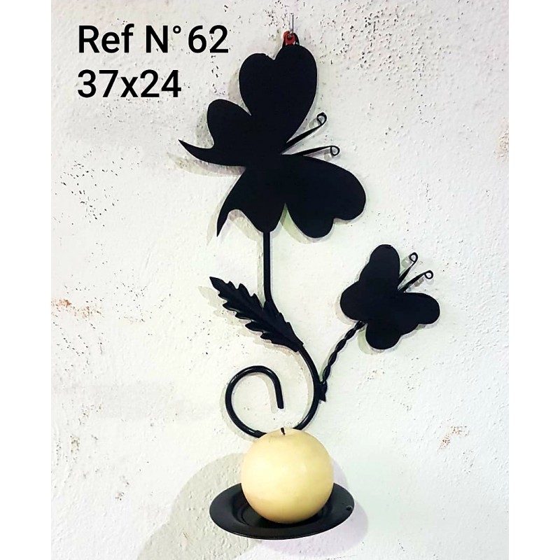 Soporte Mariposas Hoja 1Vela Nº62 Soporte Mariposas Hoja 1Vela Nº62