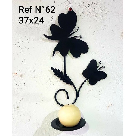 Soporte Mariposas Hoja 1Vela Nº62
