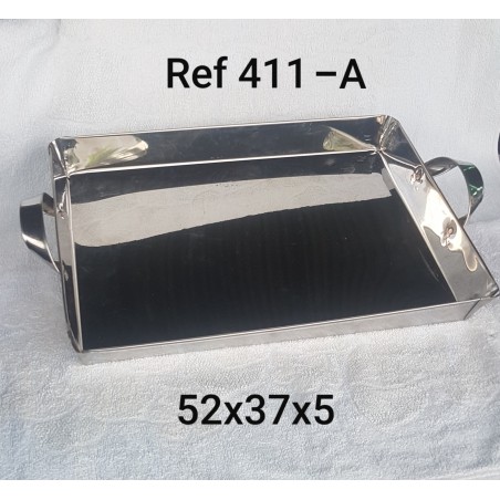 BANDEJA HORNO ACERO INOXIDABLE ASAS Ref 411